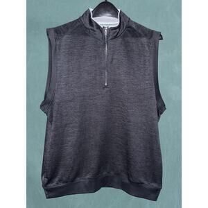 PGA TOUR Golf Vest Mens Medium Black Sleeveless Full Zip Zipper Pockets